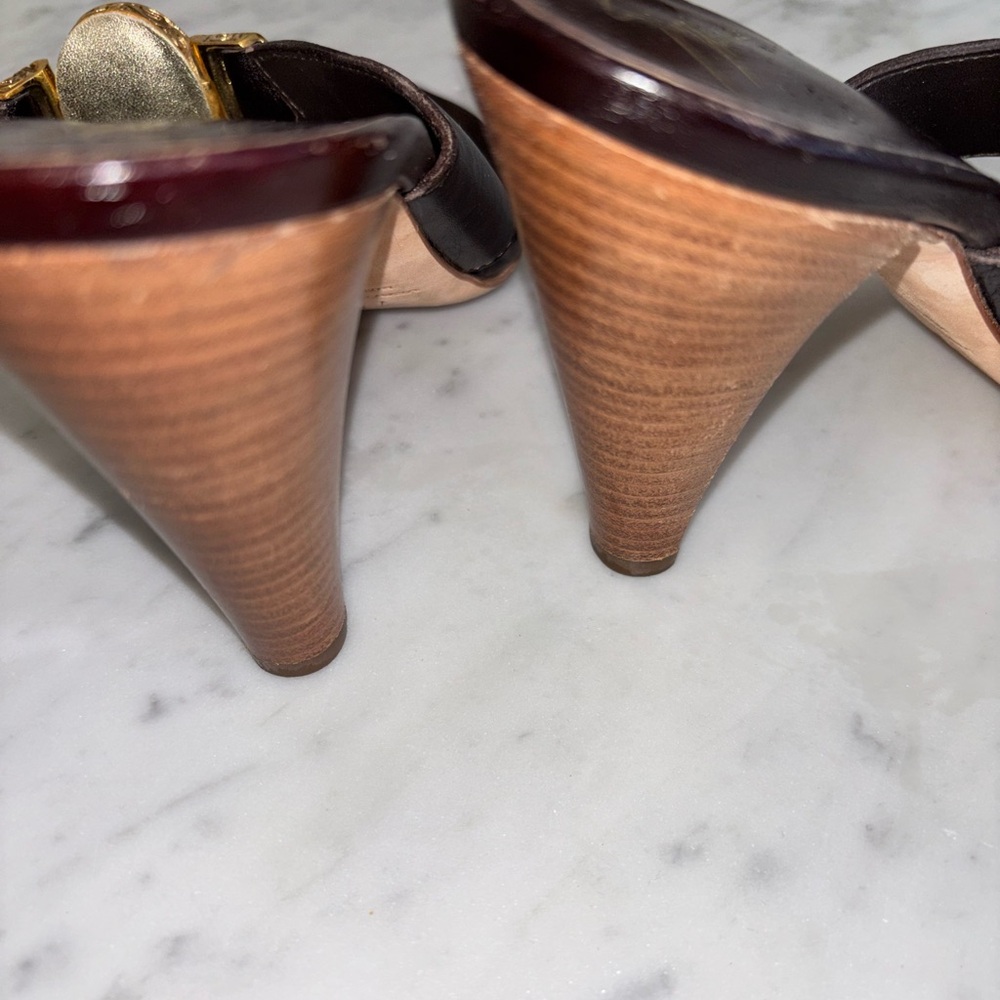 Giuseppe Zanotti Dark Brown and Gold Heels - Picture 6 of 6